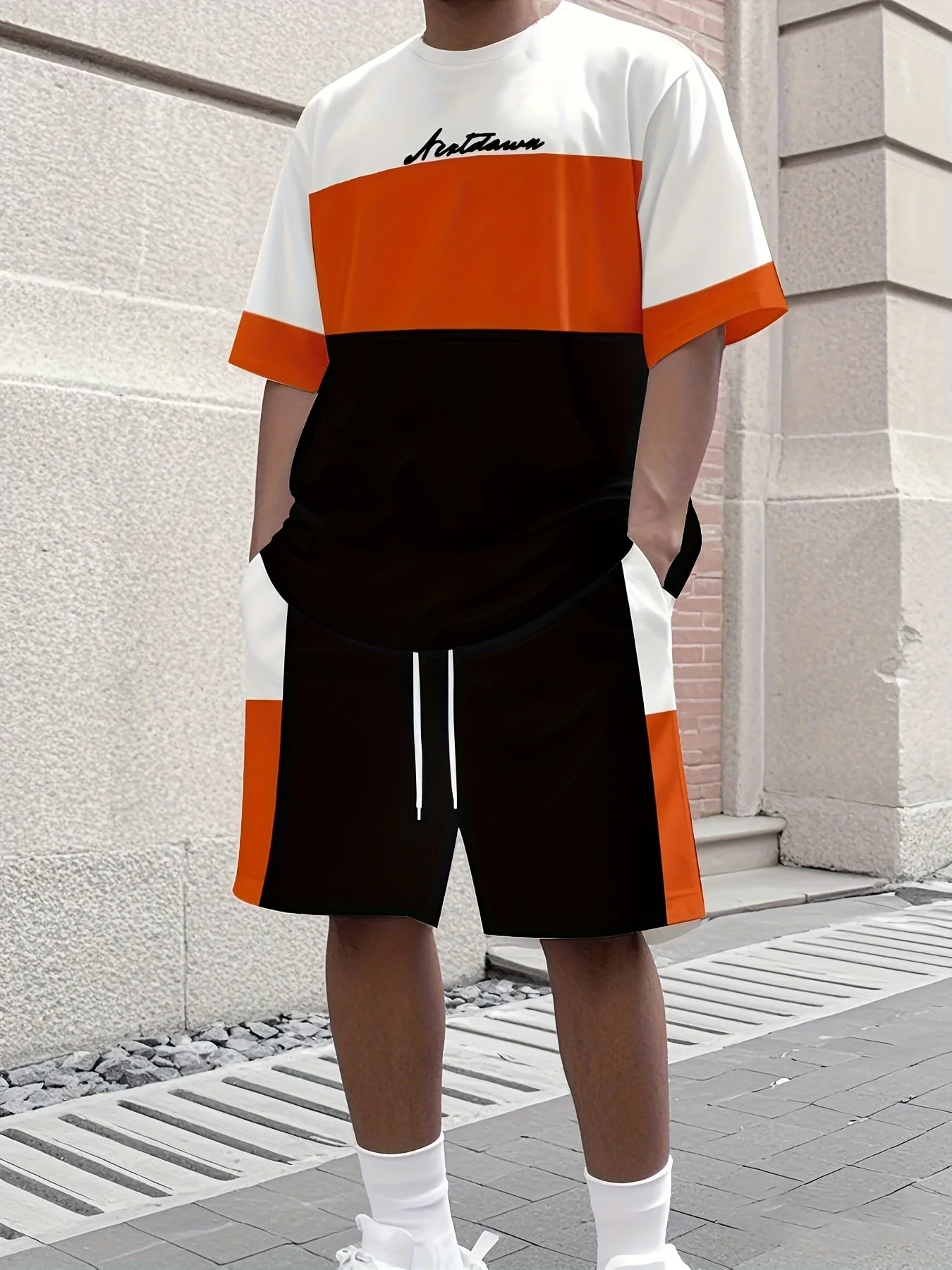 Completo Sportivo da Uomo Due Pezzi: T-Shirt Girocollo a Maniche Corte e Pantaloncini - Abbigliamento da Corsa Uomo Taglie Forti - T-Shirt Estiva da Uomo