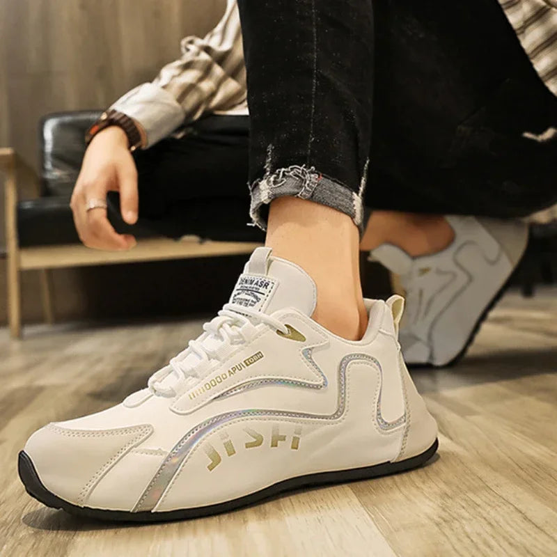 Scarpe da ginnastica da uomo alla moda Scarpe sportive casual in pelle da uomo Scarpe da tennis leggere antiscivolo Scarpe da corsa da uomo traspiranti per esterni