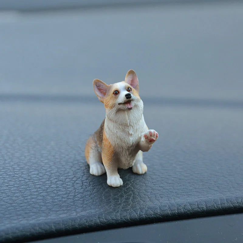 Mini Corgi Car Decoration Resin Crafts Dog Desk Decoration Decoration Simulation Cake Baking Decoration Kawaii Accessories