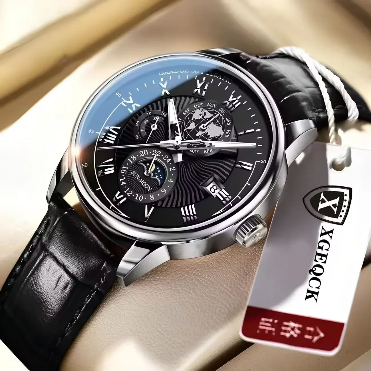 2024 Fashion Men Watch Fashion Top Luxury Sport Men's Wristwatch Waterproof Luminous Leather Date Quartz Watches Man Clock