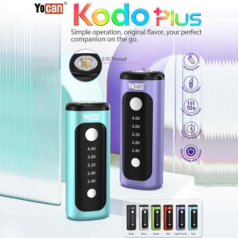12 pz Originale Yocan Kodo Plus Box Mod 900 mah Preriscaldamento Penna Vape a Tensione Variabile Portatile 510 Batteria per Cartucce Vaper Carrelli