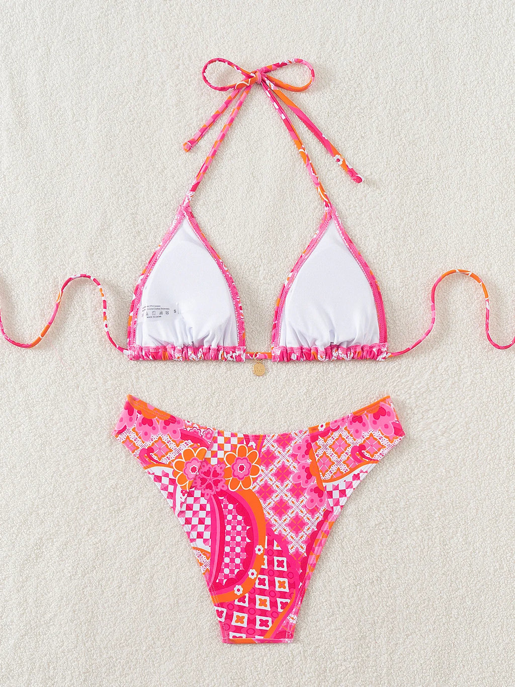 Nuovo Set Bikini Triangolo 2026 - Costume da Bagno Push-Up con Stampa Floreale e Slip Brasiliano