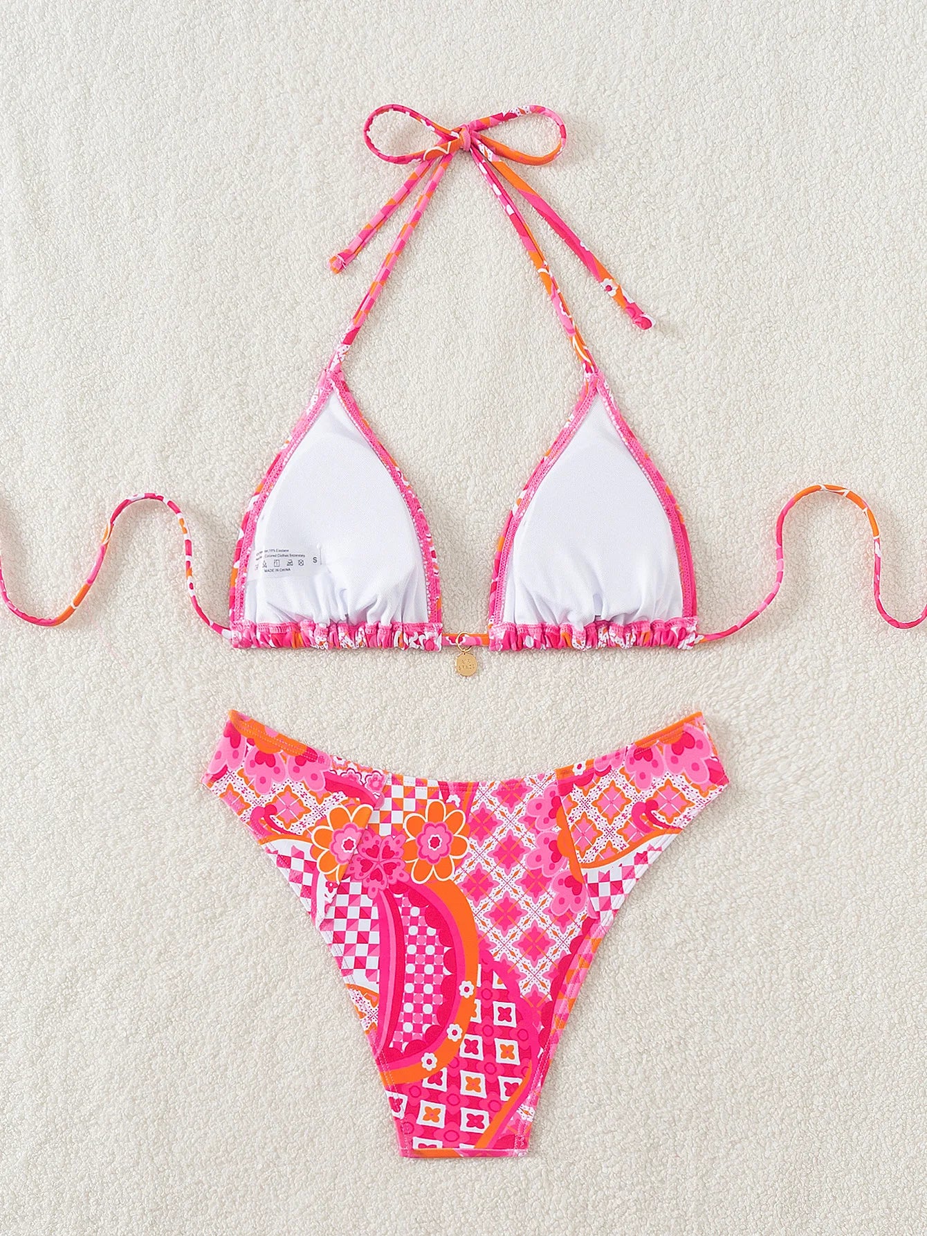 Nuovo Set Bikini Triangolo 2026 - Costume da Bagno Push-Up con Stampa Floreale e Slip Brasiliano