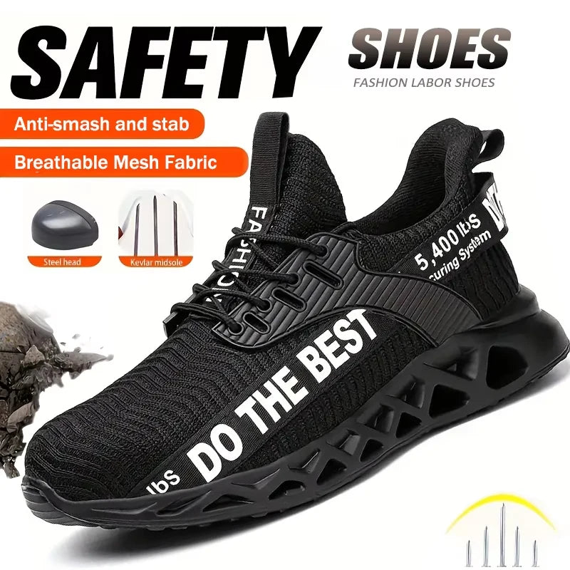 Scarpe antinfortunistiche da uomo per scarpe da ginnastica da lavoro donna uomo scarpe da lavoro con punta in acciaio scarpe protettive di sicurezza leggere anti-sfondamento anti-perforazione
