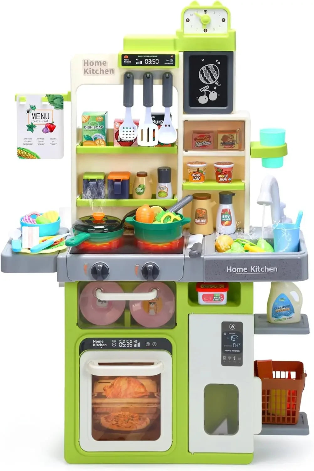 Set da gioco da cucina per bambini con luci e suoni realistici Lavello spray Fai finta di giocare con il cibo Cucina Regalo di Natale per ragazzi e ragazze