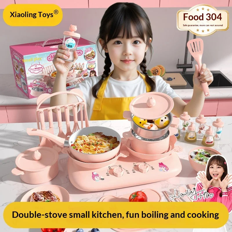 Set da cucina in miniatura Xiaoling Toys, padella antiaderente in ceramica, stoviglie realistiche, gioco di simulazione per ragazze, regalo per il ritorno a scuola