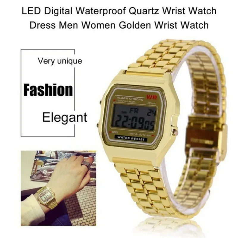 Orologi con cinturino in acciaio Orologio da donna Orologio da uomo d'affari Orologio multifunzione LED digitale Orologio da polso sportivo Orologio elettronico Electron wi