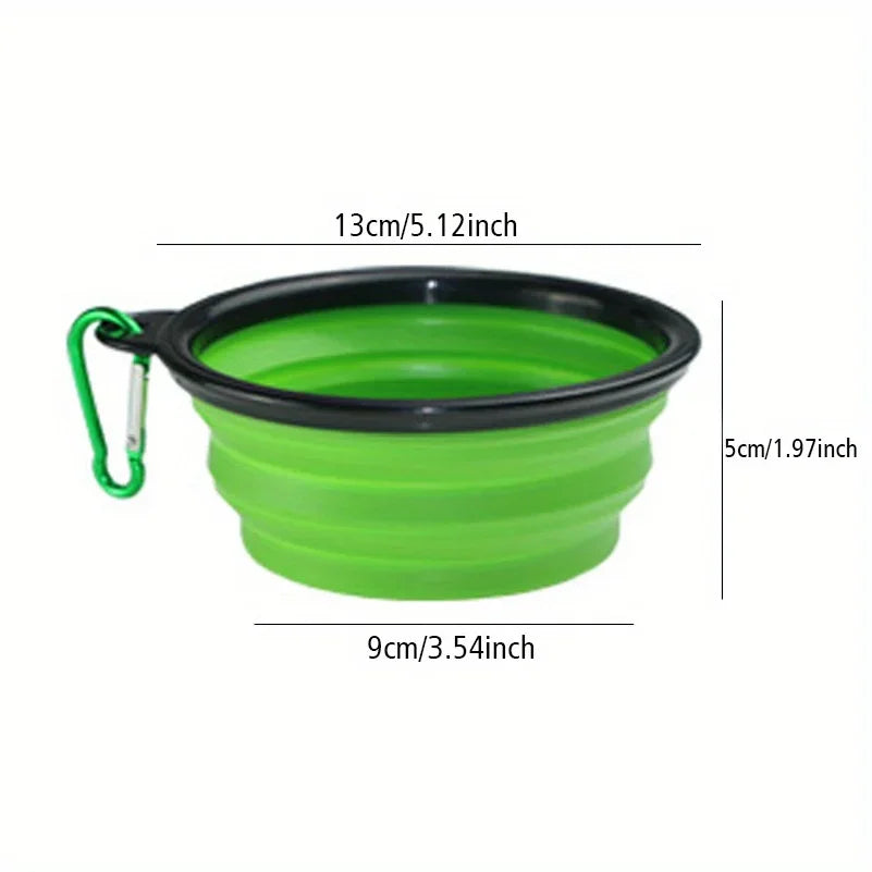 Ciotola Pieghevole per Cani, Ciotola da Viaggio Portatile per Cani, Ciotola per Cibo e Acqua per Passeggiate all'Aperto, Ciotola in Silicone per Cibo e Acqua per Cani con Bordo Antiscivolo