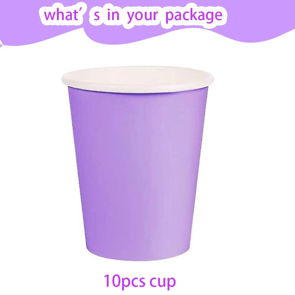 Piatti per feste usa e getta a forma di petalo viola chiaro blu da 7/9 pollici Ragazze Rosa Decorazione di compleanno per matrimoni Forniture per feste per baby shower
