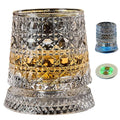 Set di 1 Bicchiere da Whisky Rotante da 260ML, Bicchiere Creativo in Cristallo Premium per Birra, Bicchiere per Liquori con Base, Bicchiere da Vino Dritto con Rilievo