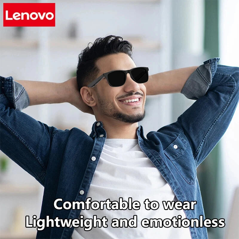 Occhiali intelligenti Lenovo AI con controllo remoto, fotografia touch, assistente vocale, chiamate Bluetooth wireless, cuffie per uomo e donna, idee regalo