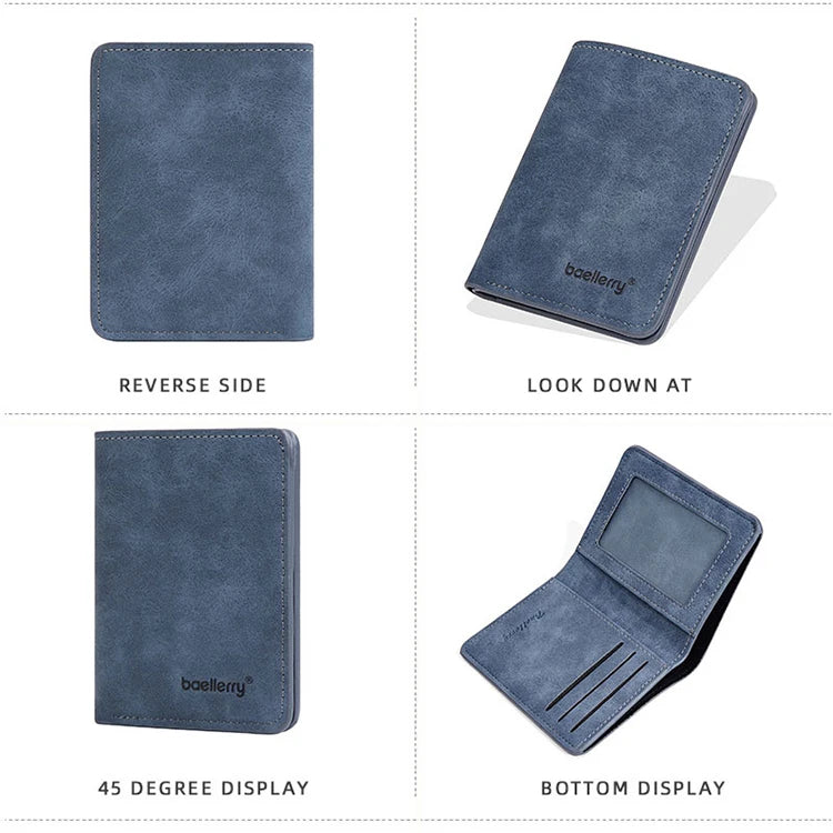 Portafoglio corto da uomo nuovo Semplice clip per carte casual Portafoglio maschile sottile Porta carte di patente di guida Portafoglio bifold sottile per uomo