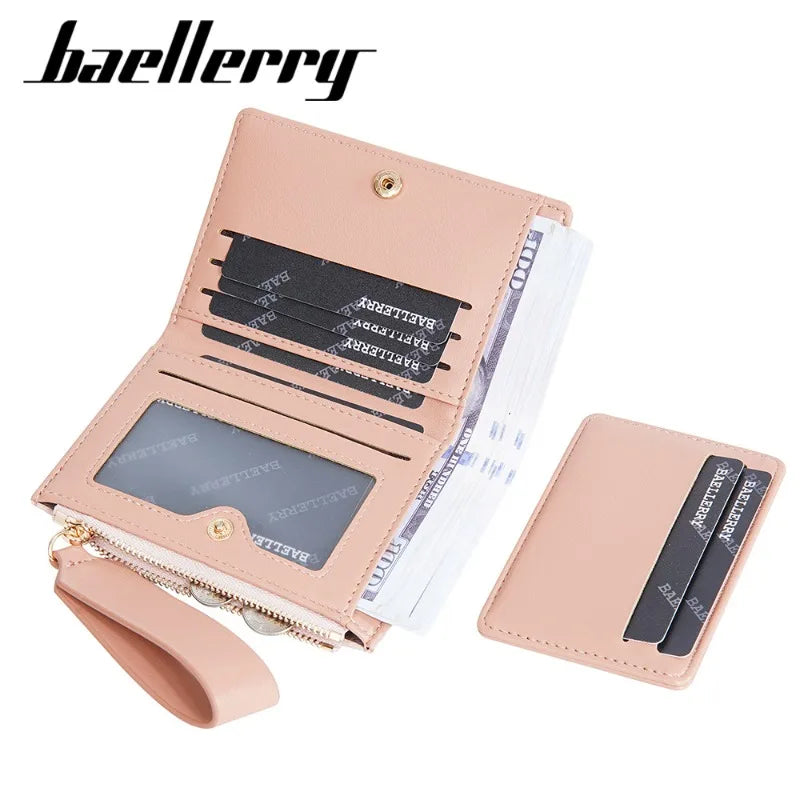 Portafoglio di Lusso Baellerry per Donne, Elegante Portamonete Sottile in Pelle PU con Scomparti Multipli per Carte