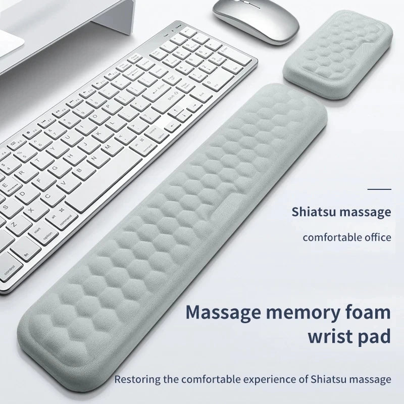 Poggiapolsi Memory Foam 2 In 1 Per Tastiera E Mouse Ergonomico
