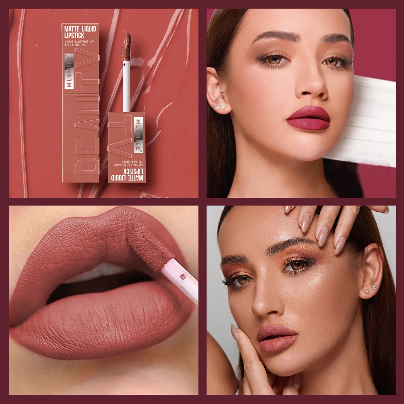 6 colori di rossetto liquido velluto a lunga durata con texture opaca Tazza antiaderente impermeabile Prodotti professionali per il trucco delle labbra