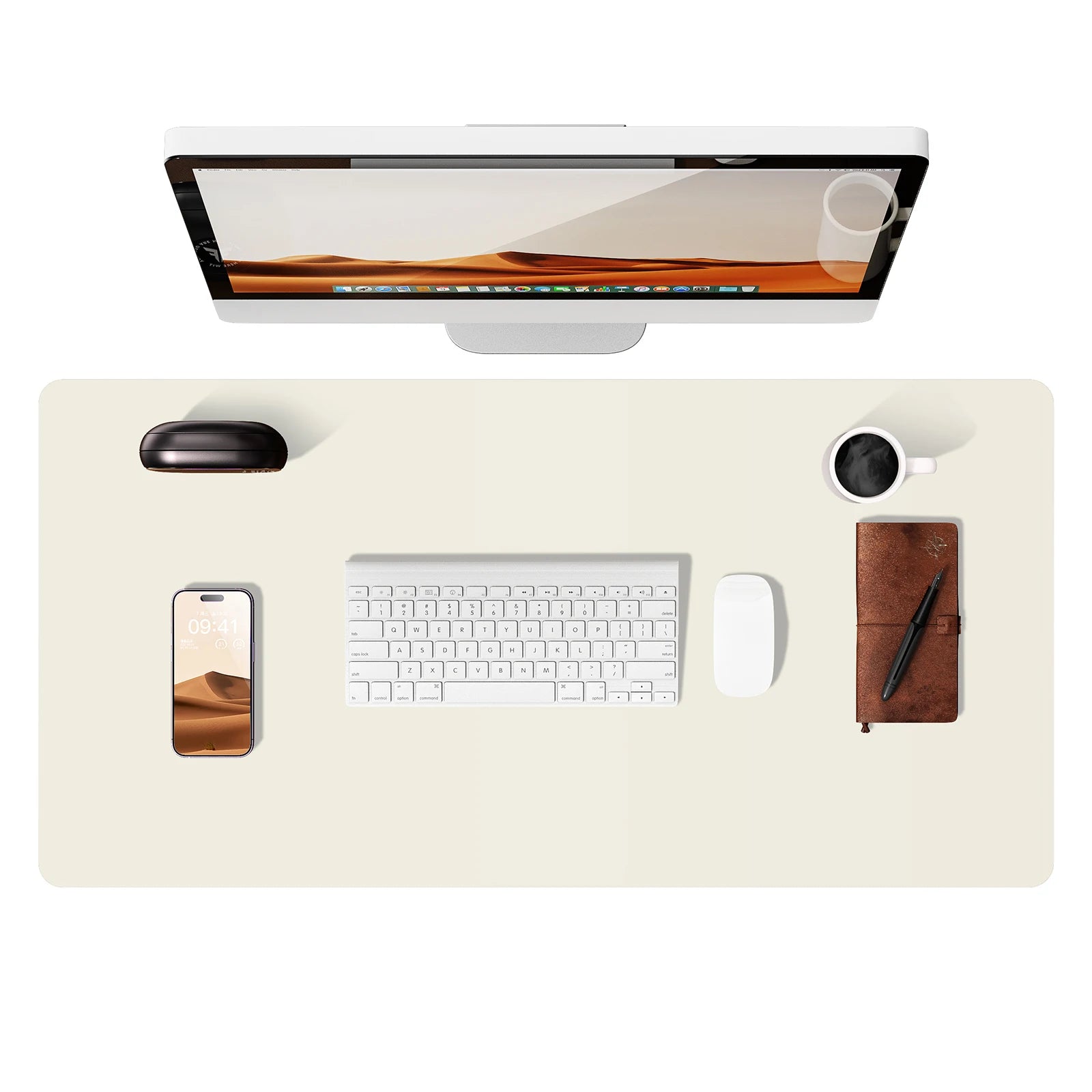 Tappetino Per Mouse Grande In Pelle PU Antiscivolo Per Scrivania E Laptop