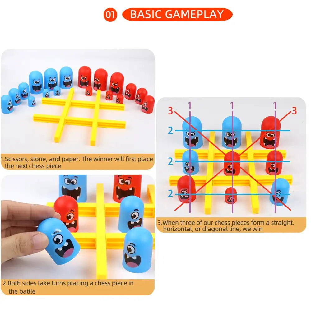 Divertenti giochi da tavolo da tavolo Tic Tac Toe Intellettuale Grande mangiare Piccoli scacchi Interattivi Multigiocatore Giochi di società Giocattoli per bambini Adulti