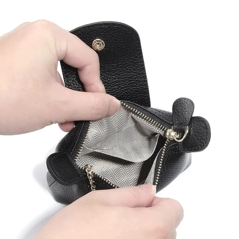 Portamonete da donna in pelle di mucca di nuova moda Porta carte creative per chiavi e rossetti Portaoggetti Portafoglio carino per donne e donne