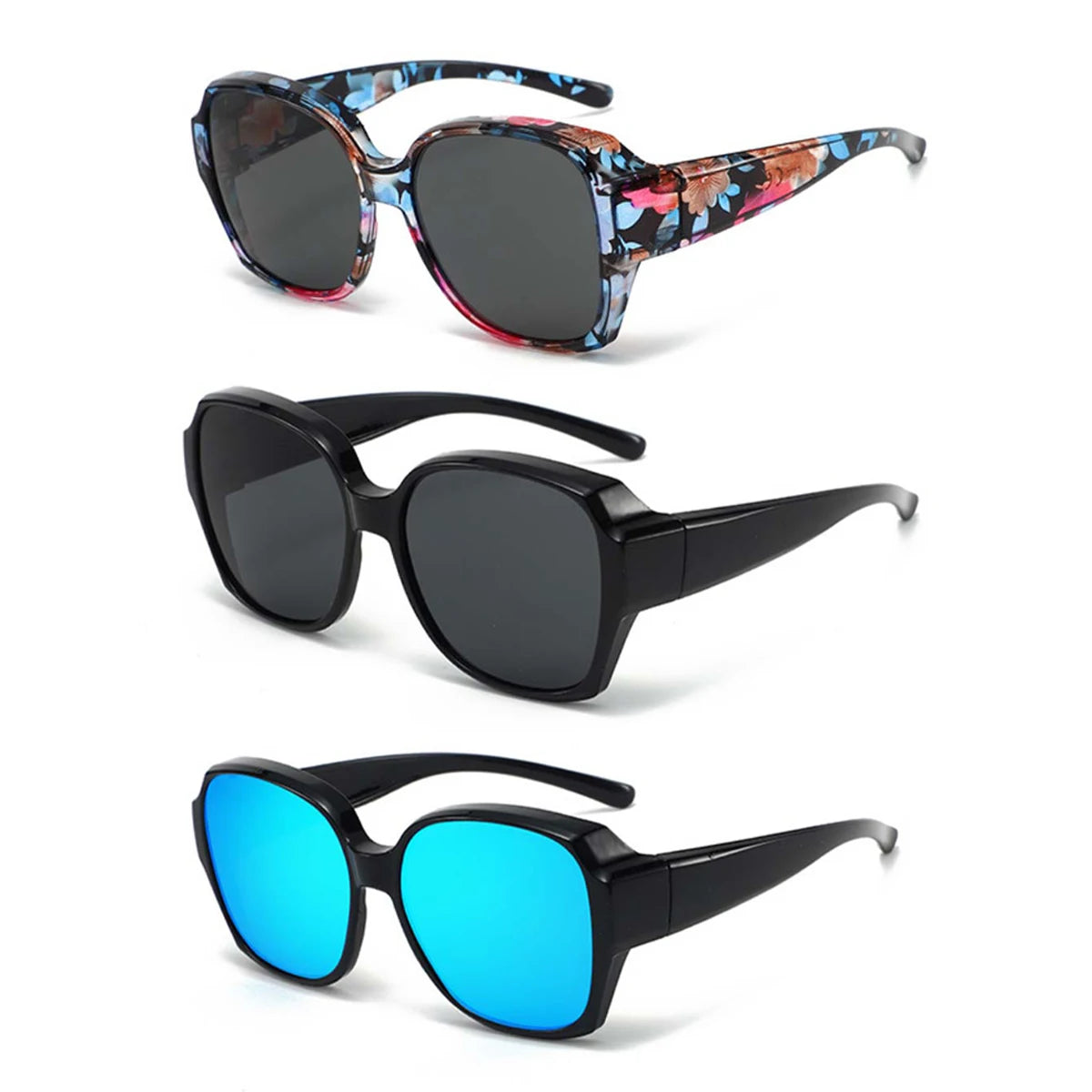 1/2/3PC Sunglasses Fit Over Glasses Polarized for Men Women, Wrap-Around Glasses UV400 Protection for Driving and Outdoor T01