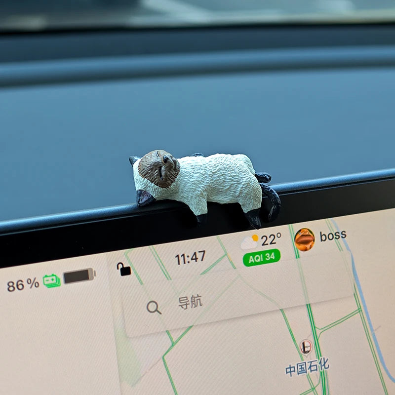 Kawaii DIY Edge Cat Miniature Ornaments Kitten Figurines Simulation Resin Cat Cartoon Cat Car Interior Accessories Model Gifts