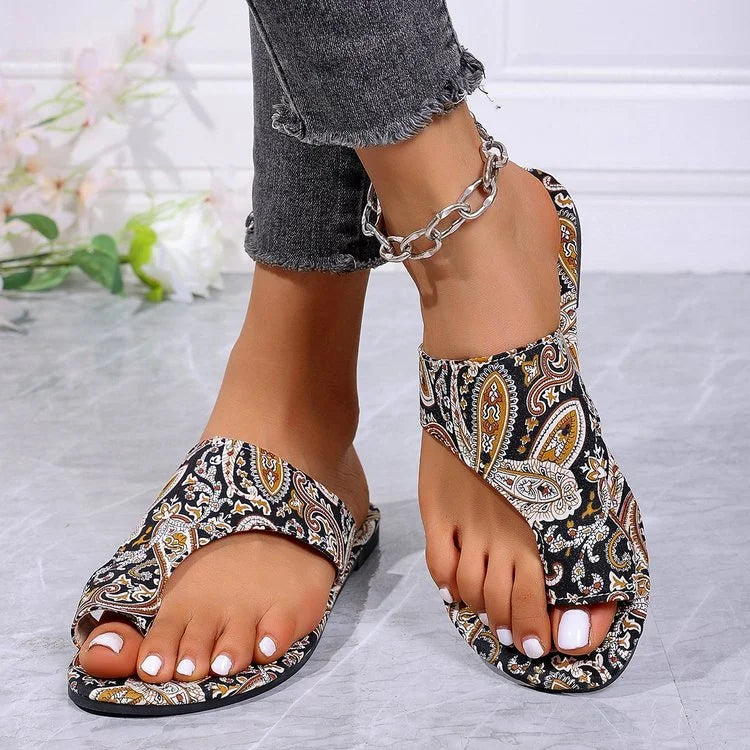 Ciabatte da Donna con Motivo Floreale Bohémien, Sandali Casual Leggeri, Infradito alla Moda, Ciabatte Comode per Casa, Disponibili in Taglie Grandi