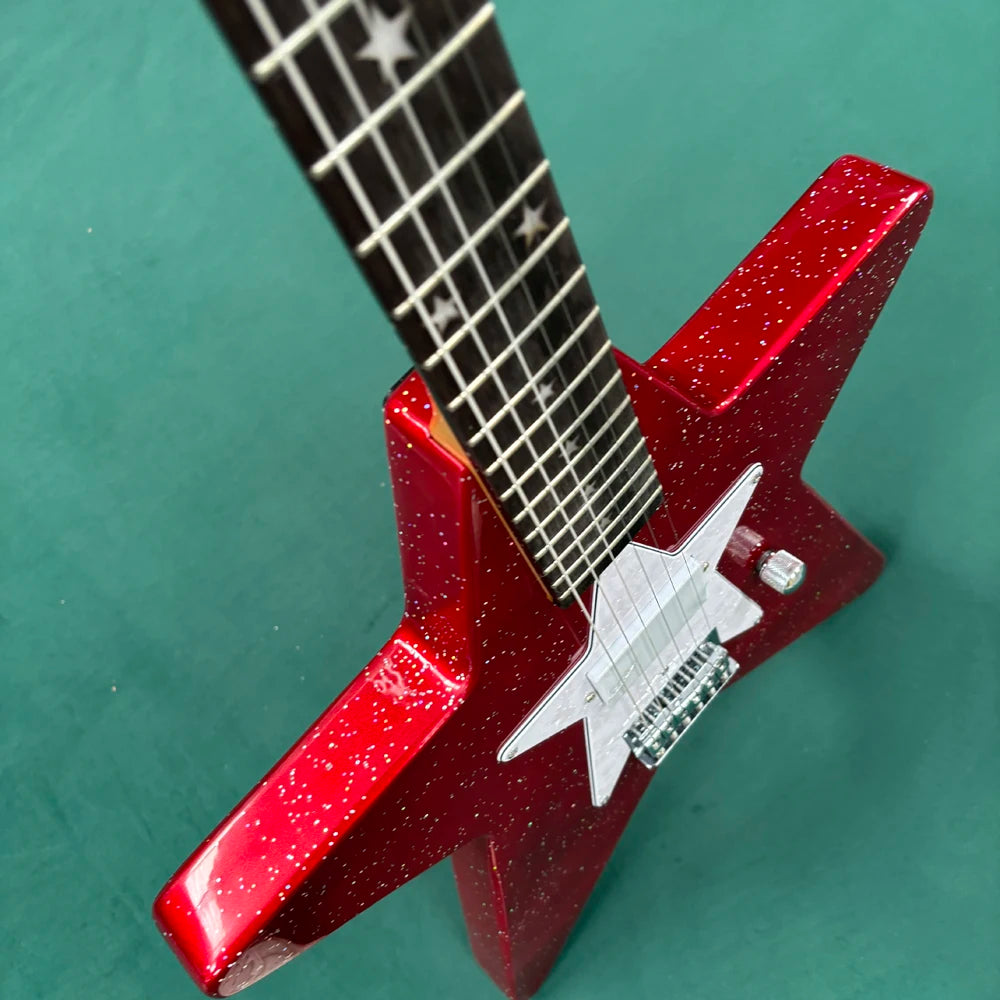 Chitarra elettrica Star con hardware di alta qualità, manico confortevole, tono bilanciato, tasti scorrevoli, accordatura stabile.
