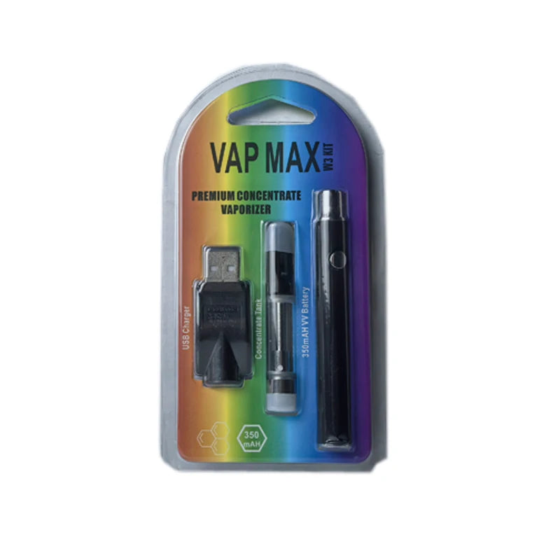 3-10 pz Vap Max W3 Vape Pen batteria 350 mah 3.4 V-4.0 V Batteria di Preriscaldamento Con 510 Filo 1 ml Cartuccia Vaporizzatore per Olio Spesso