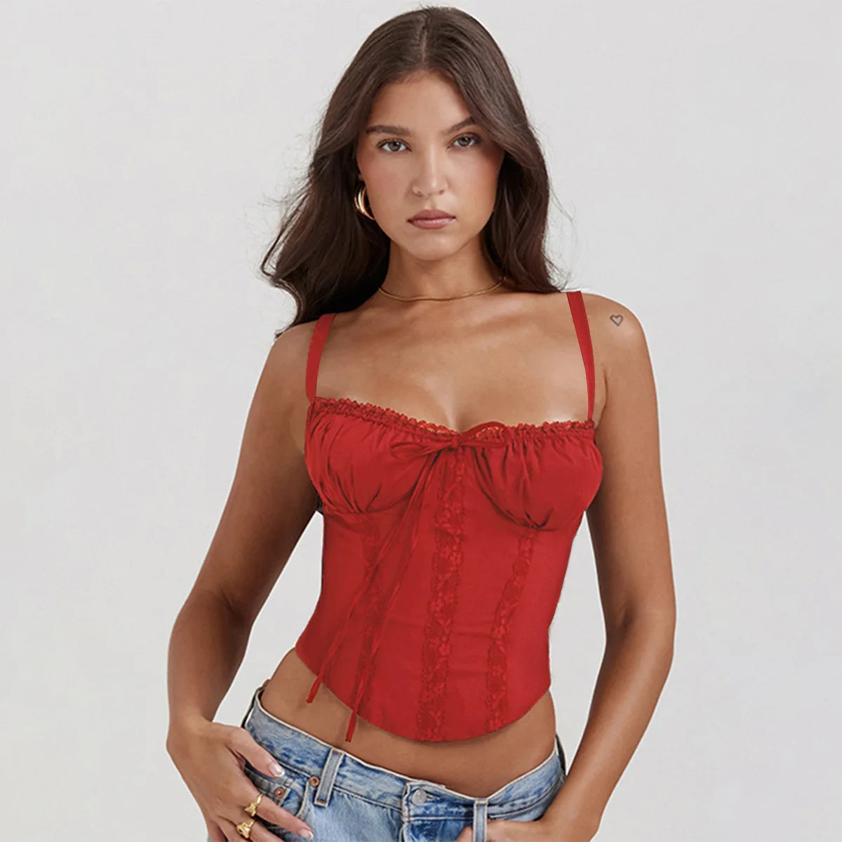 Mini Abito Estivo da Donna Elegante in Pizzo Floreale con Corsetto, Vestito Casual Corto Bianco Giallo Rosso Blu