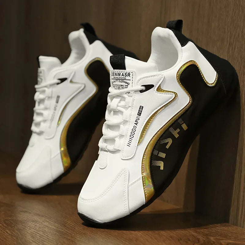 Scarpe da ginnastica da uomo alla moda Scarpe sportive casual in pelle da uomo Scarpe da tennis leggere antiscivolo Scarpe da corsa da uomo traspiranti per esterni