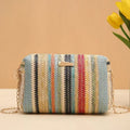 Borsa di paglia da donna in maglia di Rattan borsa da spiaggia con catena estiva piccola borsa e borsa a tracolla da donna borsa a tracolla con Design da viaggio