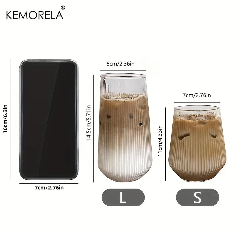 4/6PCS Resistente Al Calore Costola Caffè Bicchieri di Acqua Strisce Verticali Tazza di Tè per Bere Latte Birra Vino Succo di Bicchieri Set Regalo