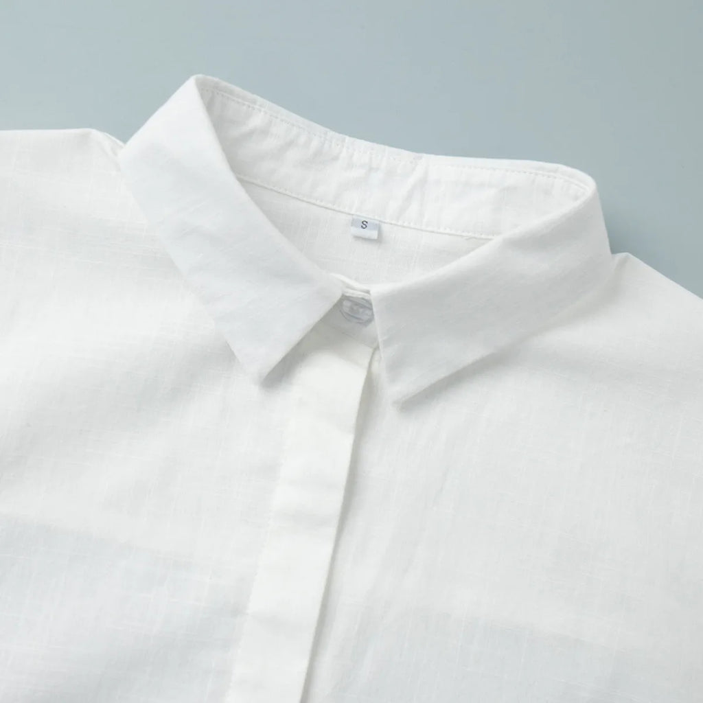 Abito chemisier casual da donna tinta unita con lacci, estivo, con risvolto, maniche lunghe, bottoni, mini abito plissettato, copricostume da spiaggia, outfit per vacanze 2026
