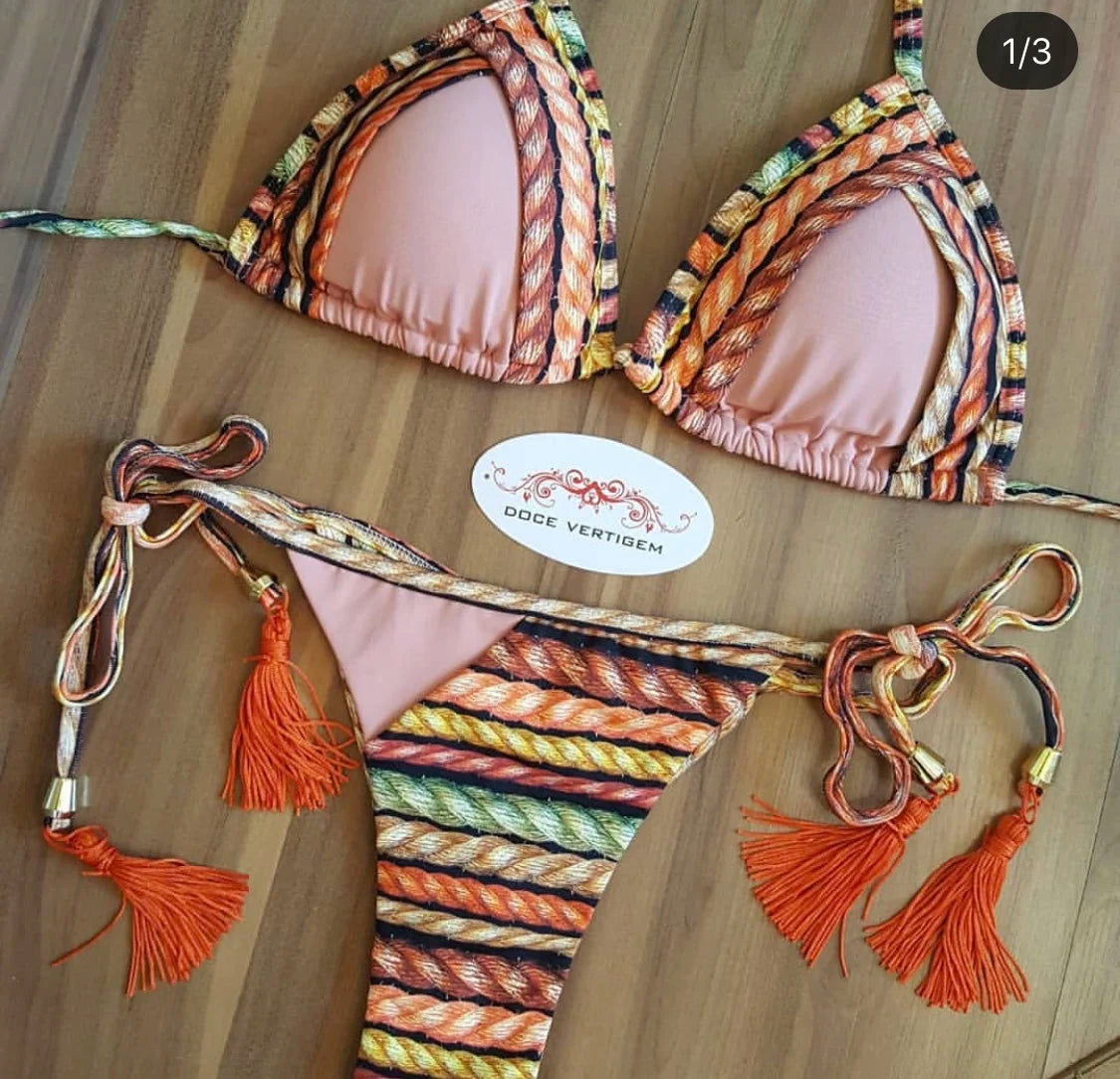 2021 Set bikini sexy 2 pezzi Hot Stamp Sport Costumi da bagno Donna Beachwear Push-Up imbottito Costume da bagno Body Bagnante squisito