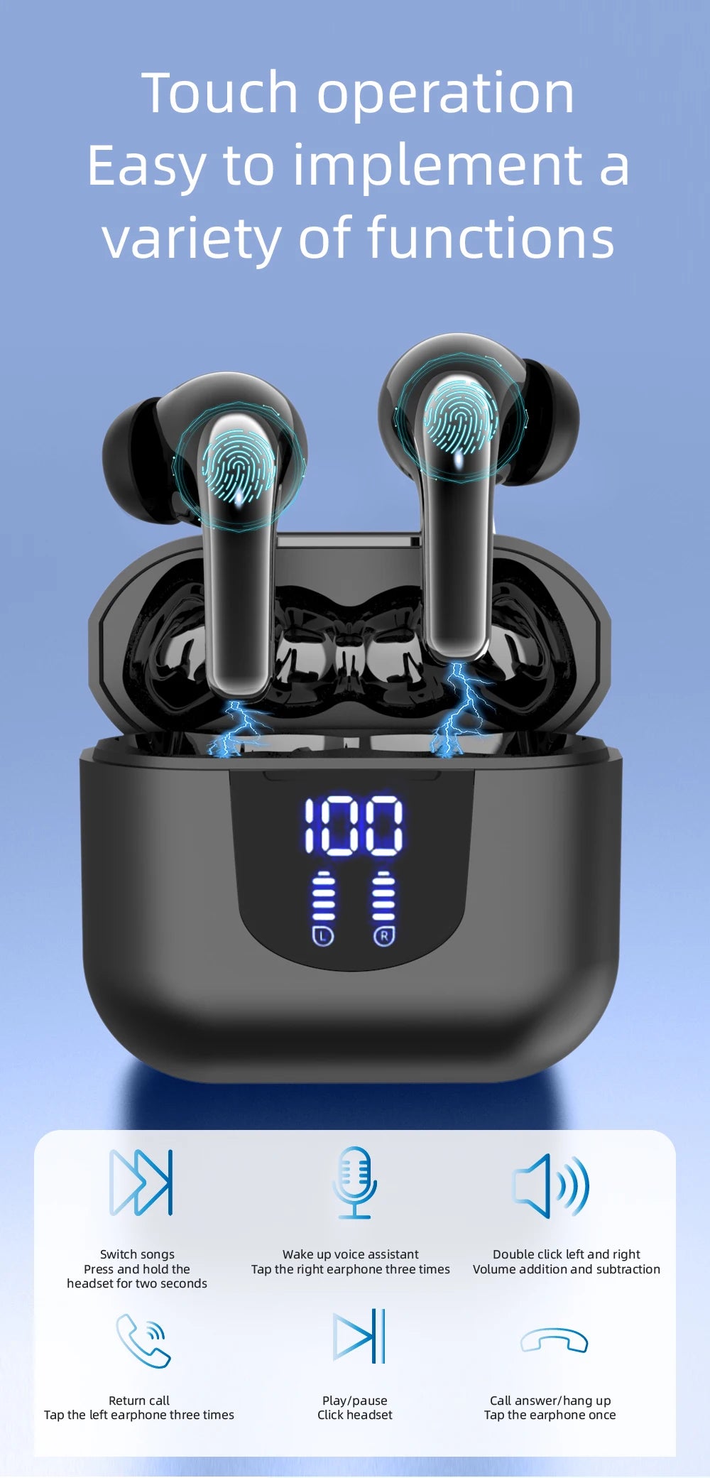Traduzione istantanea in 144 lingue 2025 nuovi auricolari Bluetooth transfrontalieri con vero display digitale wireless,