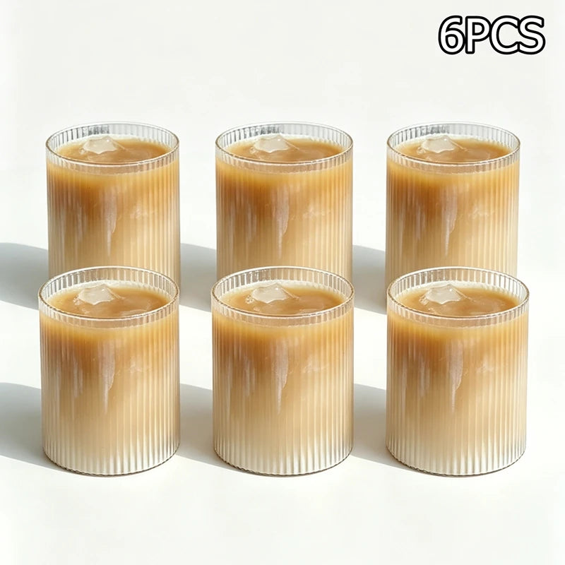1/6 pezzi tazza di vetro giapponese tazza di vetro per caffè al latte tazza trasparente birra ins tazza di acqua potabile accessorio da cucina tazze di vetro per acqua