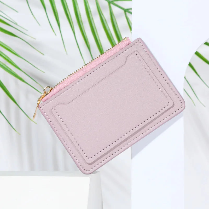Portafogli da donna Borsa da donna in pelle PU Mini Hasp Porta carte multi-carta solida Portafogli corti Portafoglio piccolo sottile con cerniera Hasp