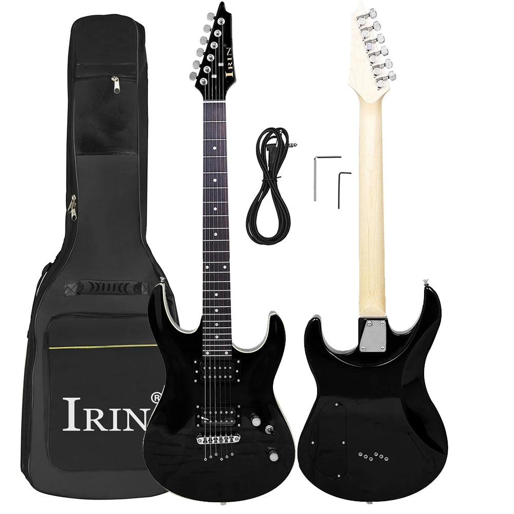 IRIN Chitarra elettrica a 6 corde 24 tasti Tecnologia corpo in acero Tastiera in legno Guitarra elettrica con cavo chiave per borsa