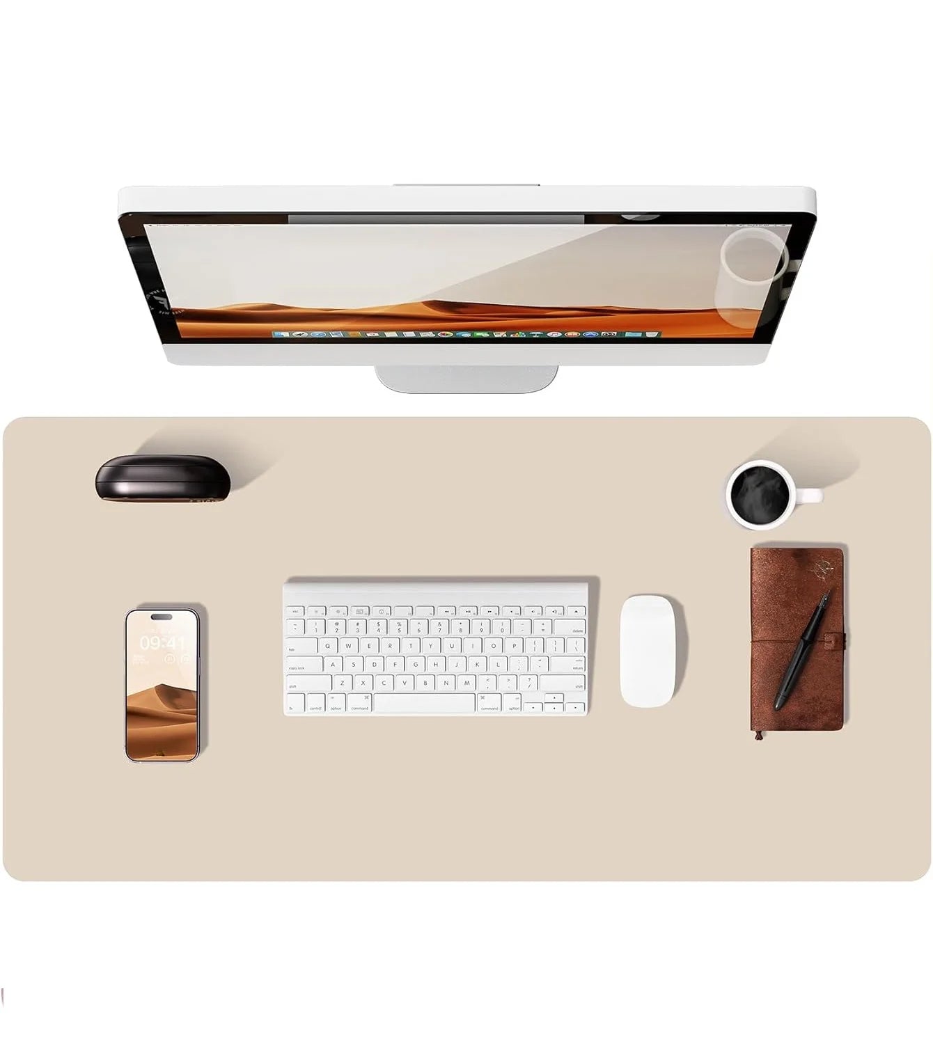 Tappetino Per Mouse Grande In Pelle PU Antiscivolo Per Scrivania E Laptop