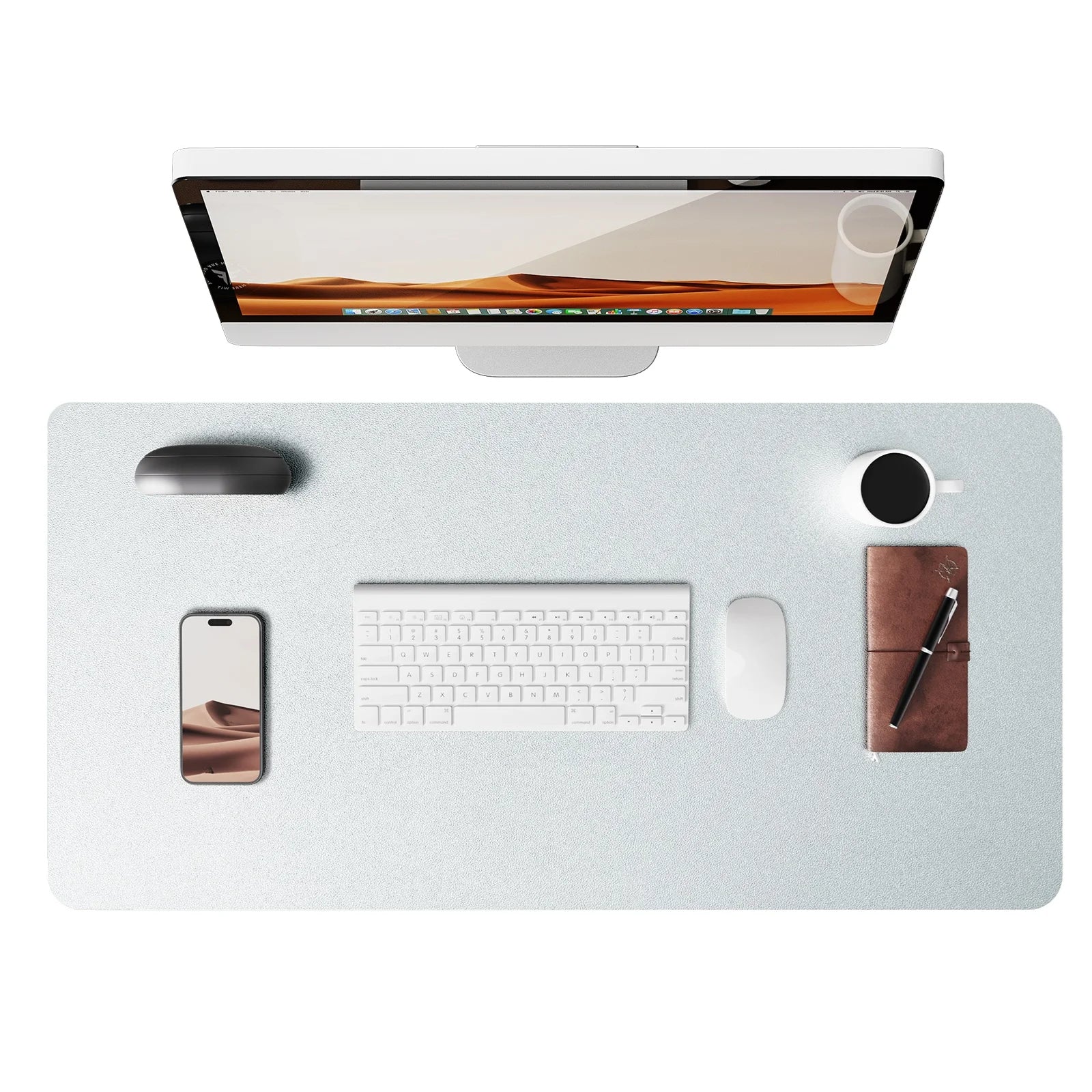 Tappetino Per Mouse Grande In Pelle PU Antiscivolo Per Scrivania E Laptop