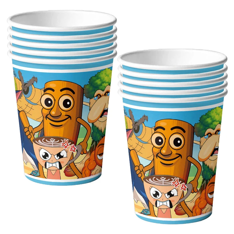 Brainrot Forniture per feste di compleanno Italian Tung Tung Sahur Tema Decorazione per feste di compleanno Piatto Tovagliolo Stoviglie Celebrazione dei bambini