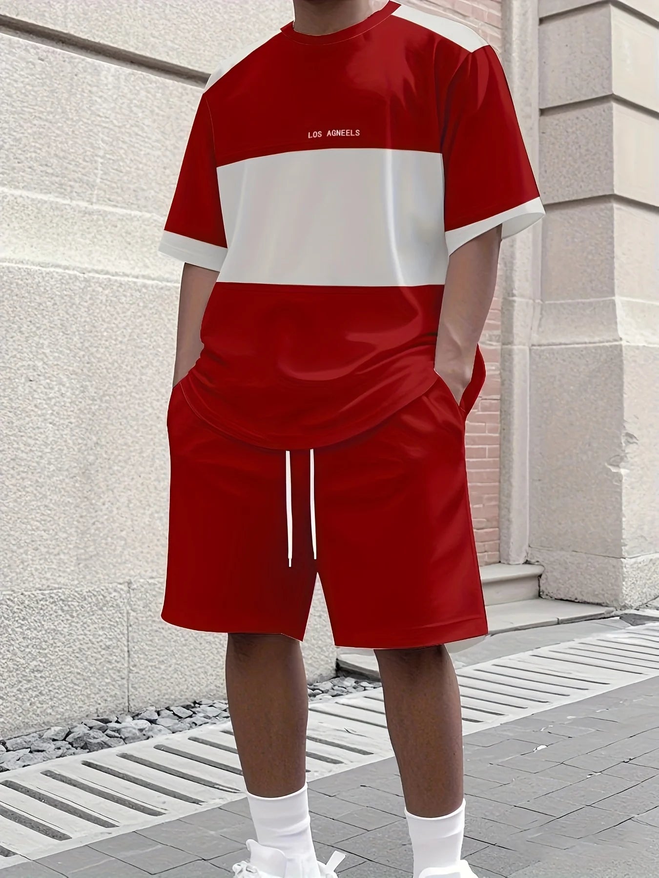 Nuovo Set Moda Uomo 2026: T-Shirt Girocollo e Pantaloncini con Stampa Sfumata Minimalista - Completo Due Pezzi per Streetwear e Sport Outdoor