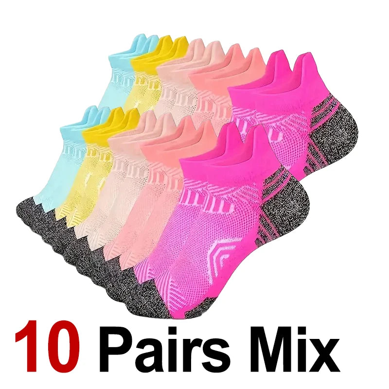 5/10 Pairs High-Quality Neutral Sports Socks Fashionable Stripes Sweat Absorbing Breathable Outdoor Couple Running Casual Socks