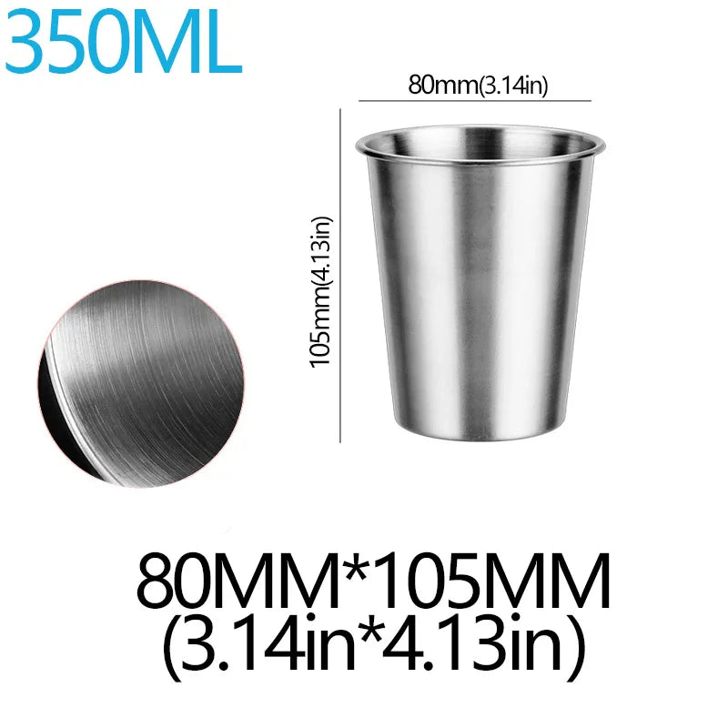350/500ml Tazze in acciaio inossidabile Ufficio domestico Bar Cucina Bevande Bicchiere da caffè Tè Bere Boccale di birra Tazza da viaggio in metallo