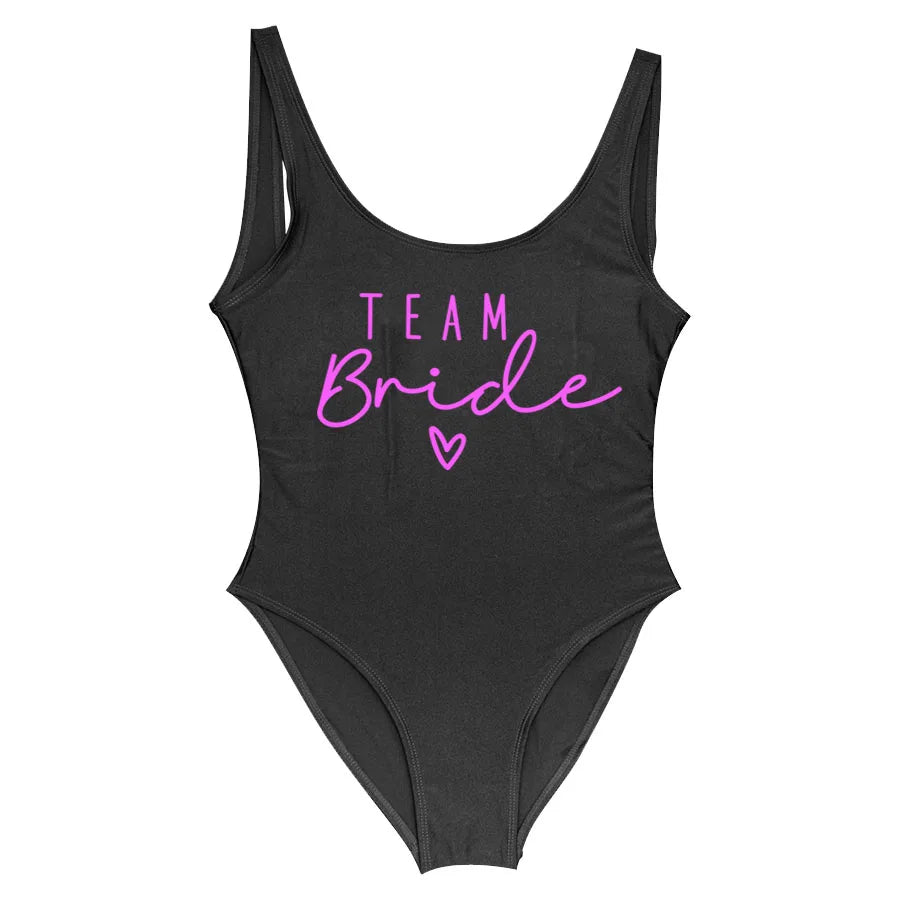 Costume da Bagno Intero Bianco S-3XL per Addio al Nubilato, Costume da Bagno da Donna per Festa Nuziale, Abbigliamento da Spiaggia e Piscina