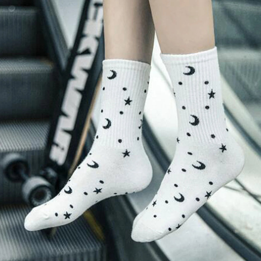1 paio di calzini da skateboard Harajuku in cotone casual da donna