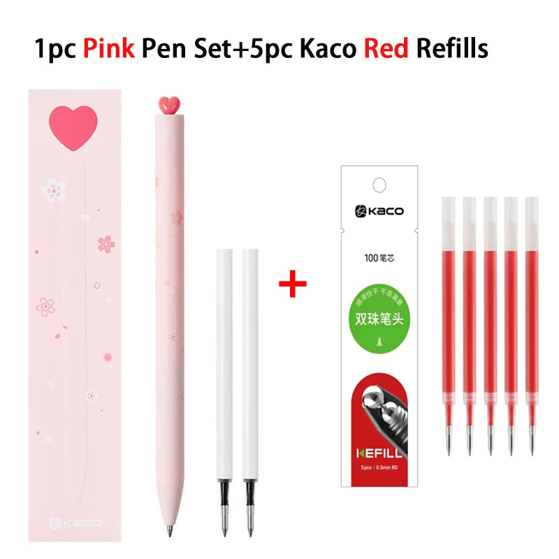 KACO Galaxy Gel Pens FIRST Heart Star Series Rotary Signature Pen Set, 0.5mm Gift Boxes, Students Brush Exam Writing Stationery