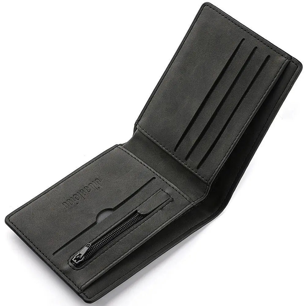 Portafoglio da uomo con slot multi-carta Portamonete pieghevole di grande capacità Portamonete corto in pelle PU