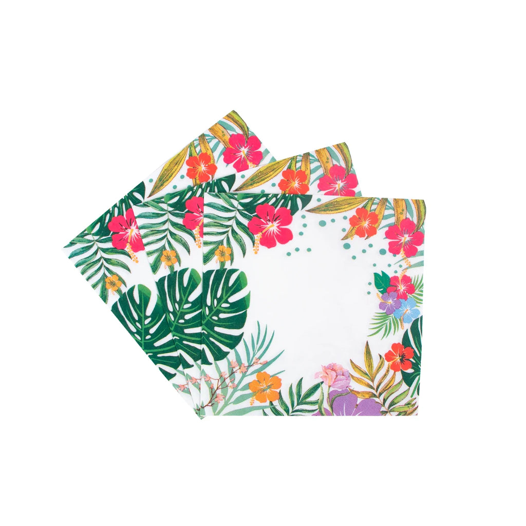 Tovaglioli di carta per feste hawaiane Luau Tovaglioli Aloha con foglie di palma tropicale fenicottero usa e getta per decorazioni per feste estive di compleanno, matrimoni