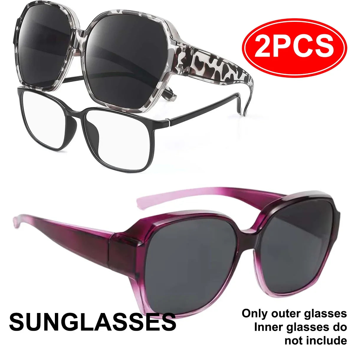 1/2/3PC Sunglasses Fit Over Glasses Polarized for Men Women, Wrap-Around Glasses UV400 Protection for Driving and Outdoor T01
