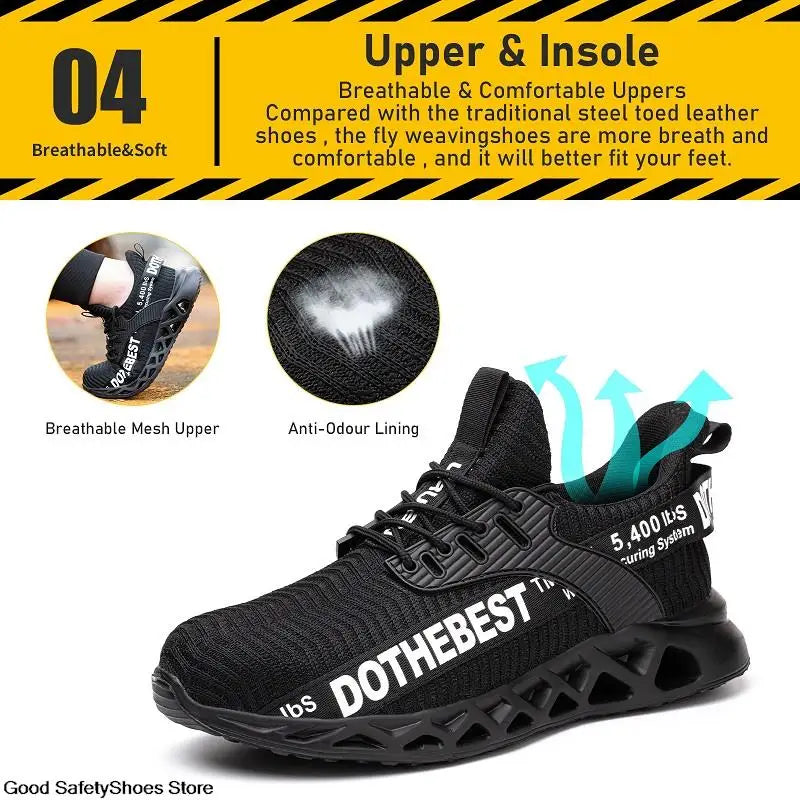 Scarpe antinfortunistiche da uomo per scarpe da ginnastica da lavoro donna uomo scarpe da lavoro con punta in acciaio scarpe protettive di sicurezza leggere anti-sfondamento anti-perforazione